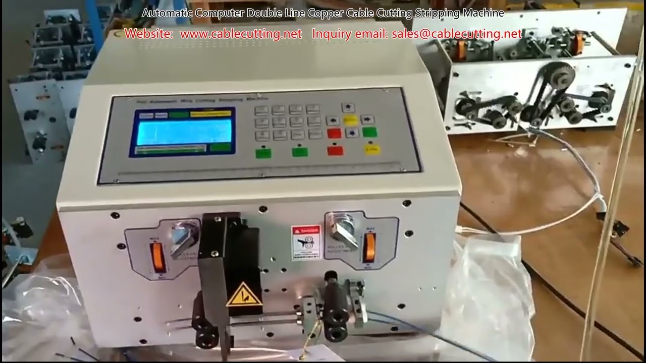 Automatic Computer Double Line Copper Cable Cutting Stripping Machine