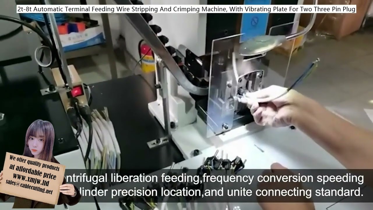 2-T 8-T Automatic Terminal Feeding Wire Stripping and Crimping Machine with Vibrating Plate